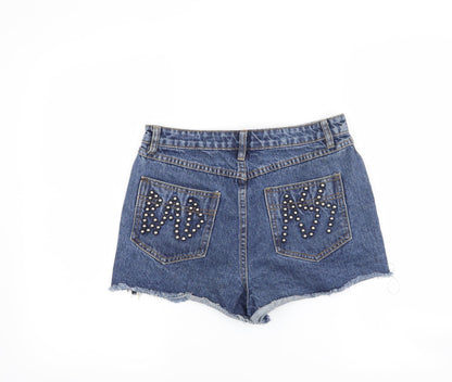 Miss Guided Womens Blue   Cut-Off Shorts Size 10