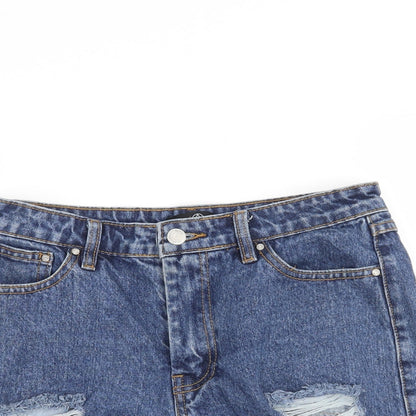 Miss Guided Womens Blue   Cut-Off Shorts Size 10