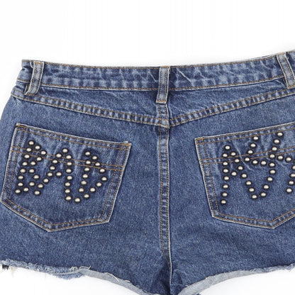 Miss Guided Womens Blue   Cut-Off Shorts Size 10