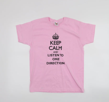 Fruit of the Loom Girls Pink   Basic T-Shirt Size 9-10 Years
