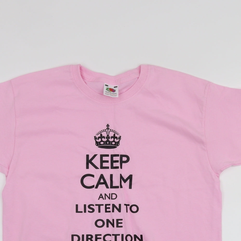 Fruit of the Loom Girls Pink   Basic T-Shirt Size 9-10 Years