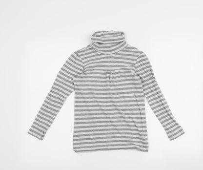 Next Girls Grey Striped  Pullover Jumper Size 8 Years