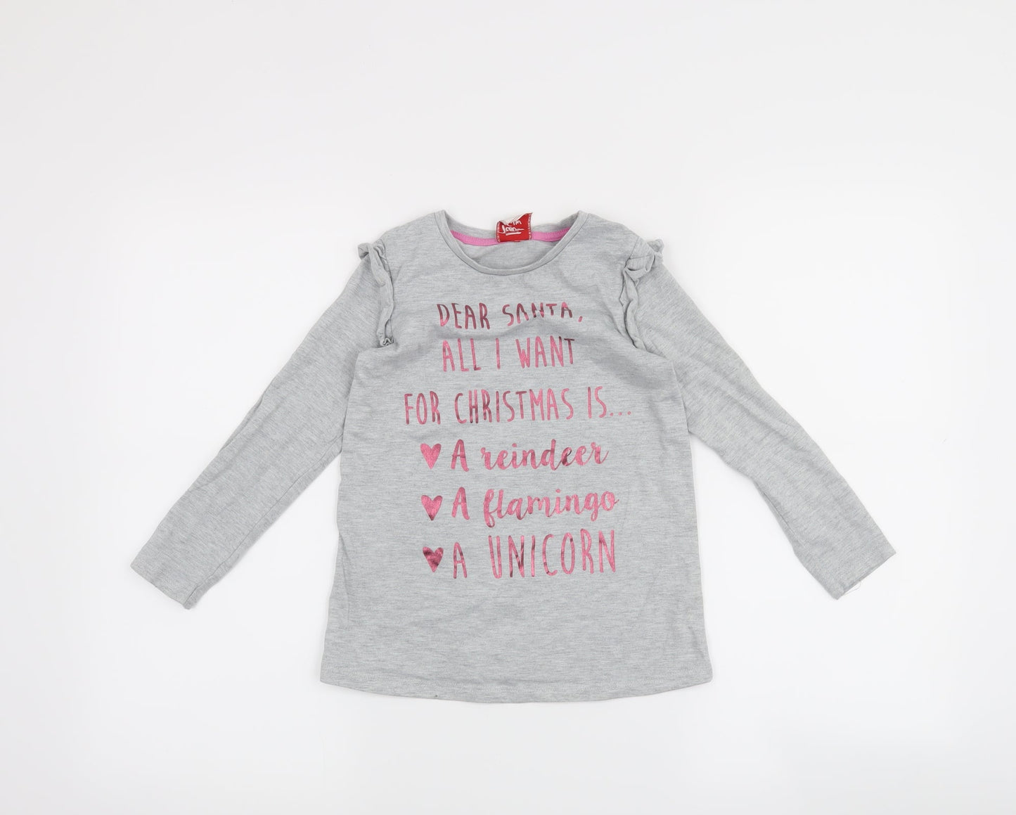 George Girls Grey   Basic T-Shirt Size 4-5 Years