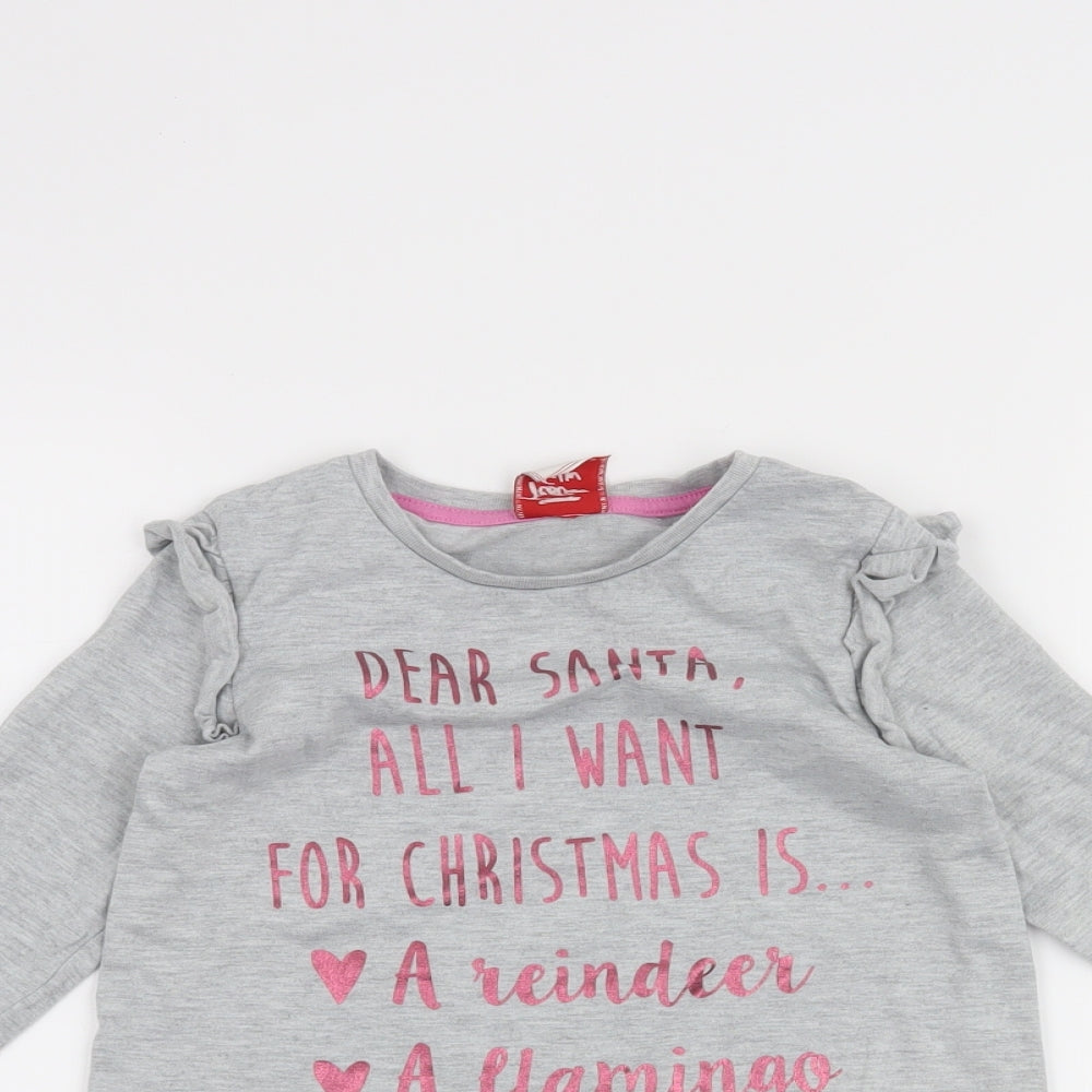 George Girls Grey   Basic T-Shirt Size 4-5 Years