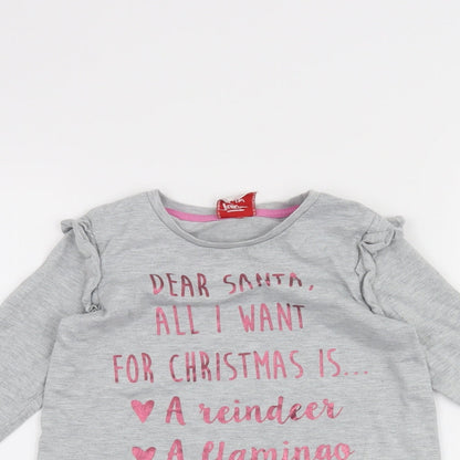 George Girls Grey   Basic T-Shirt Size 4-5 Years