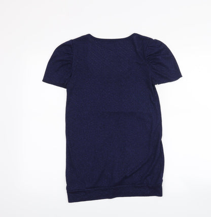 Womens UK Size 10 Topshop Blue Basic T-Shirt