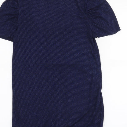 Womens UK Size 10 Topshop Blue Basic T-Shirt