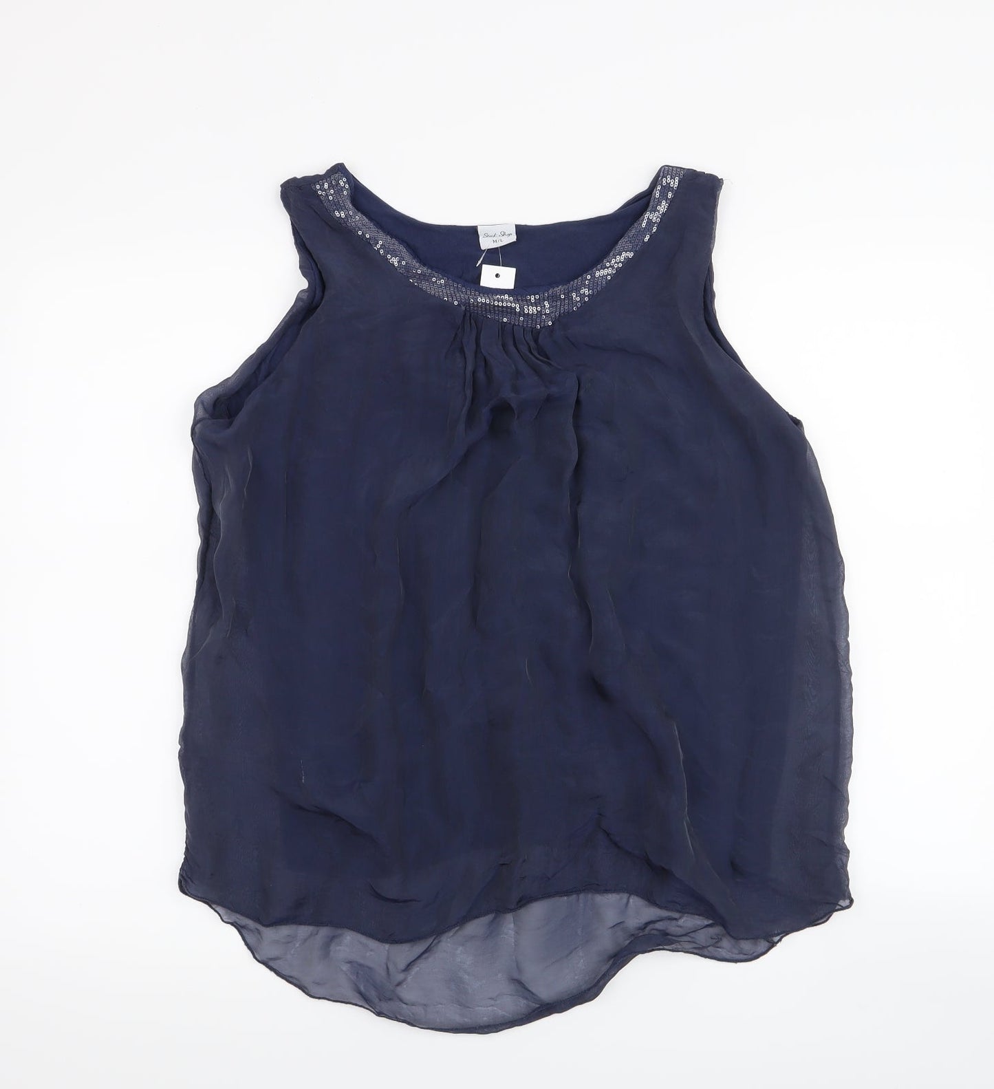 Womens UK Size M Stock Shop Blue Basic Tank