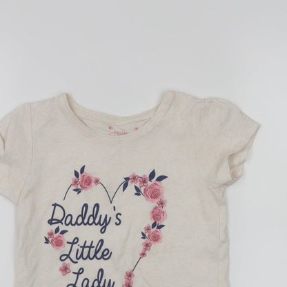 Primark Girls Beige   Basic T-Shirt Size 5-6 Years