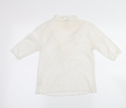 Womens UK Size L Stradivarius White Basic Blouse