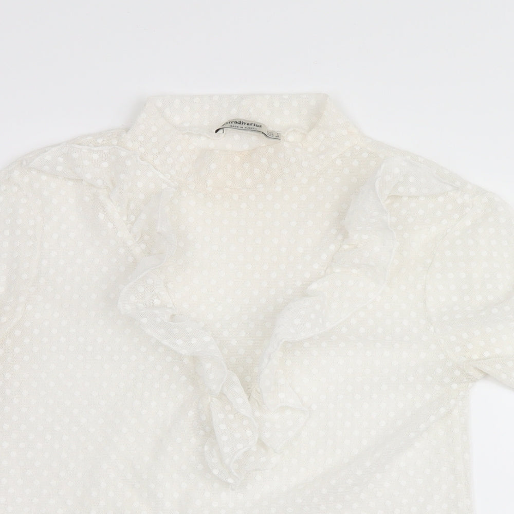 Womens UK Size L Stradivarius White Basic Blouse