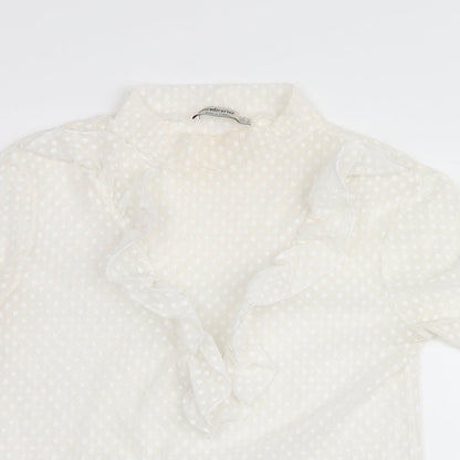 Womens UK Size L Stradivarius White Basic Blouse