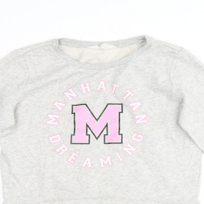 H&M Girls Grey   Pullover Hoodie Size 10-11 Years  - manhatten dreaming