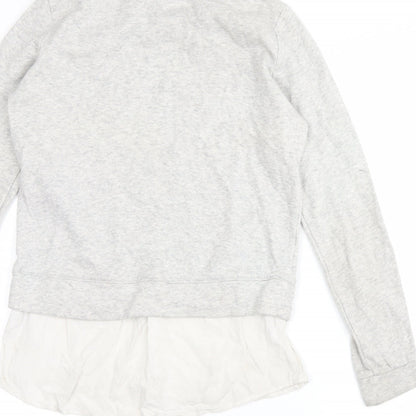 H&M Girls Grey   Pullover Hoodie Size 10-11 Years  - manhatten dreaming
