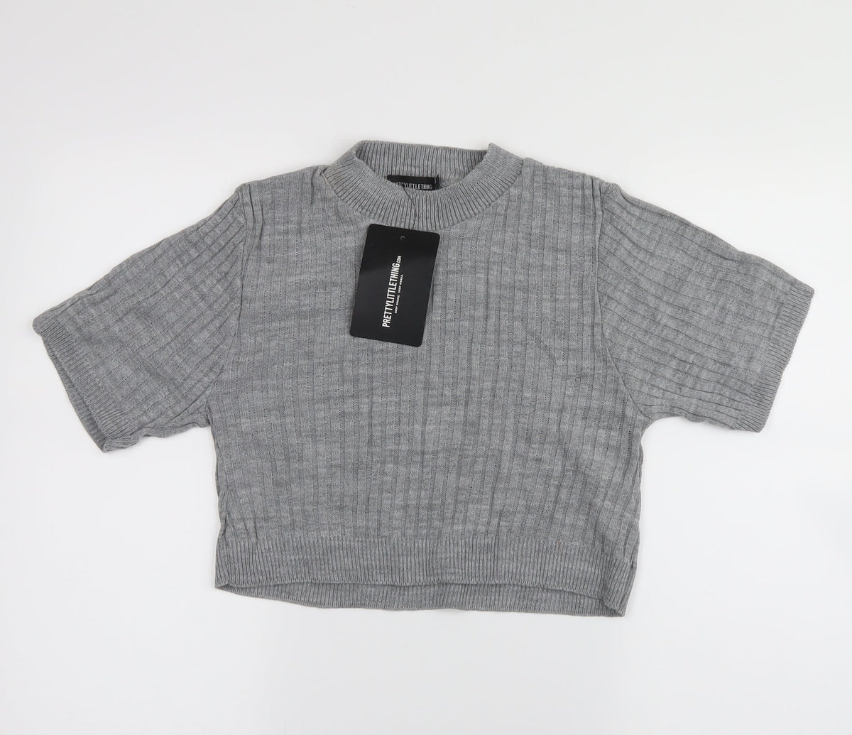 PRETTYLITTLETHING Womens Grey   Pullover Jumper Size S