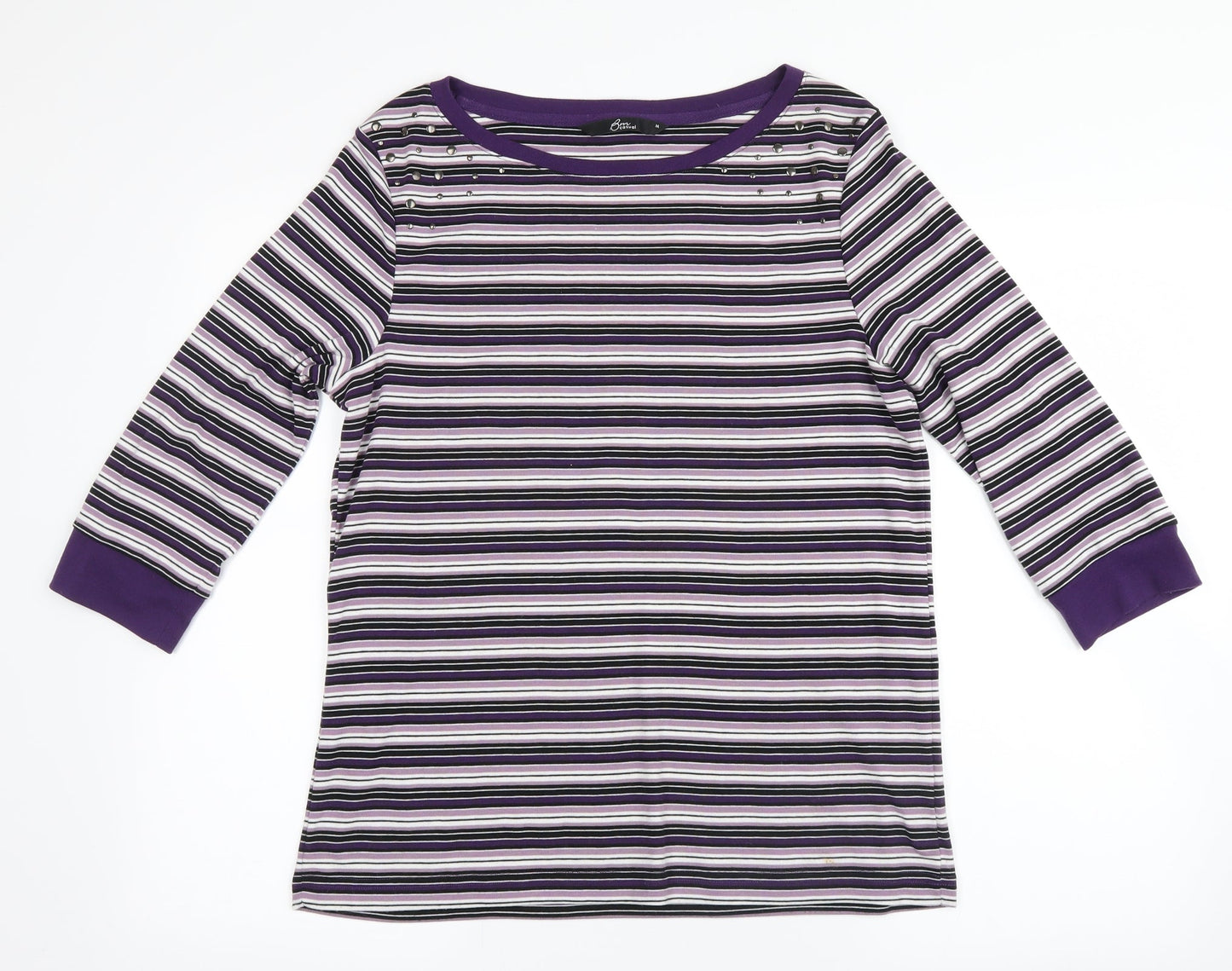 bm casual Womens Purple Striped  Pullover Jumper Size M
