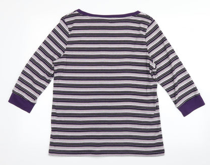 bm casual Womens Purple Striped  Pullover Jumper Size M
