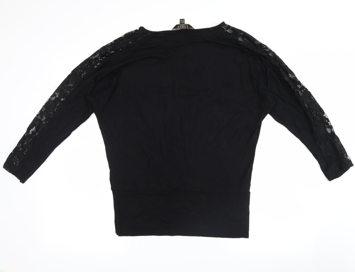 Lipsey Womens Black Floral  Basic Blouse Size 8