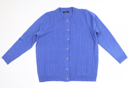 bm collection Womens Blue   Cardigan Jumper Size M