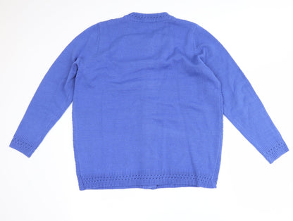 bm collection Womens Blue   Cardigan Jumper Size M