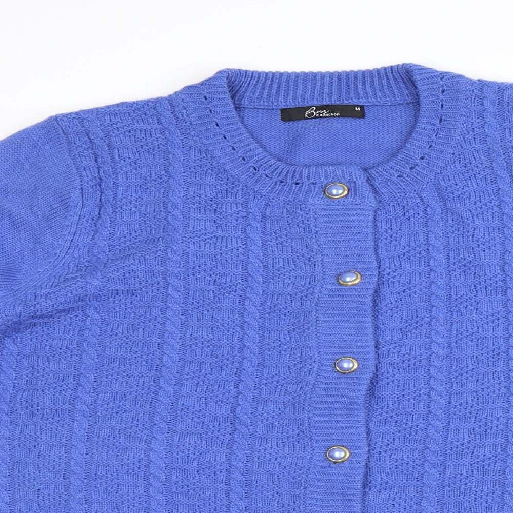 bm collection Womens Blue   Cardigan Jumper Size M