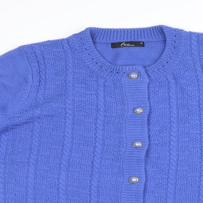 bm collection Womens Blue   Cardigan Jumper Size M