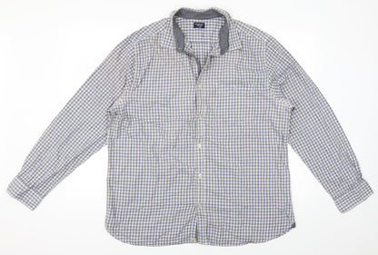 Mens UK Size XL boston crew Grey  Button-Up Long Sleeve Casual Shirt