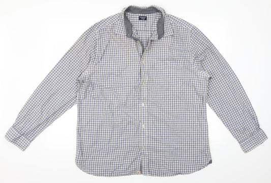 Mens UK Size XL boston crew Grey  Button-Up Long Sleeve Casual Shirt