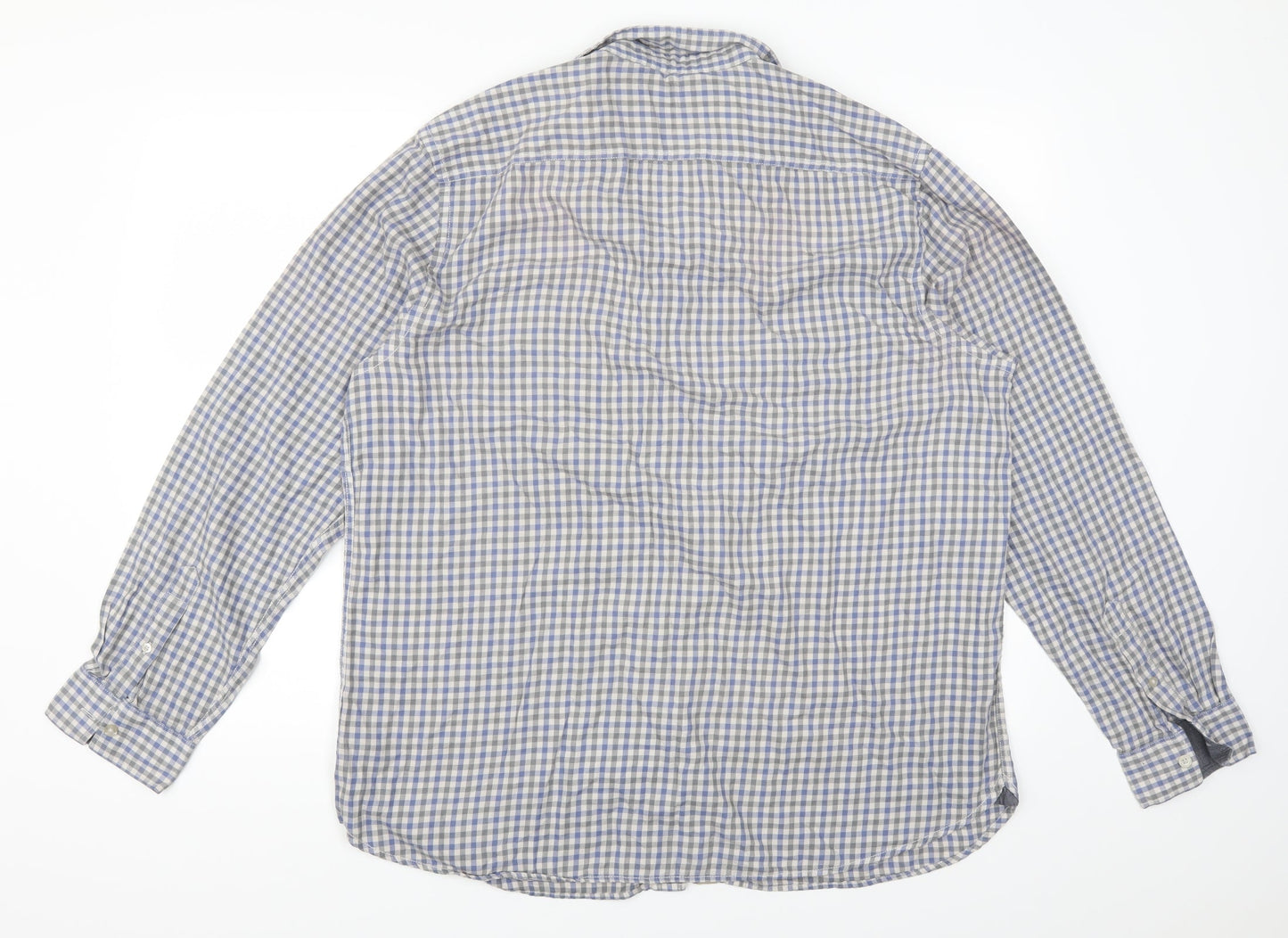 Mens UK Size XL boston crew Grey  Button-Up Long Sleeve Casual Shirt