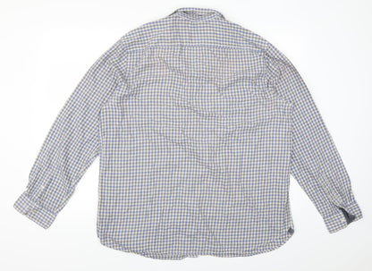 Mens UK Size XL boston crew Grey  Button-Up Long Sleeve Casual Shirt