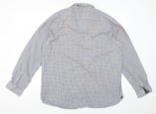 Mens UK Size XL boston crew Grey  Button-Up Long Sleeve Casual Shirt