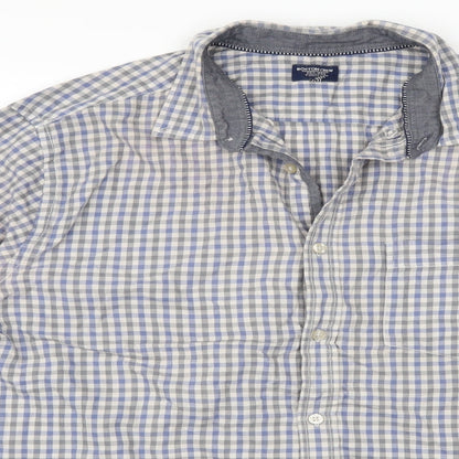 Mens UK Size XL boston crew Grey  Button-Up Long Sleeve Casual Shirt