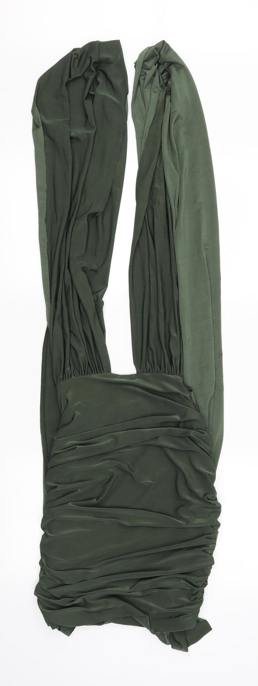 Missguided Womens Green   Mini  Size 8  - mini with straps to wrap around body