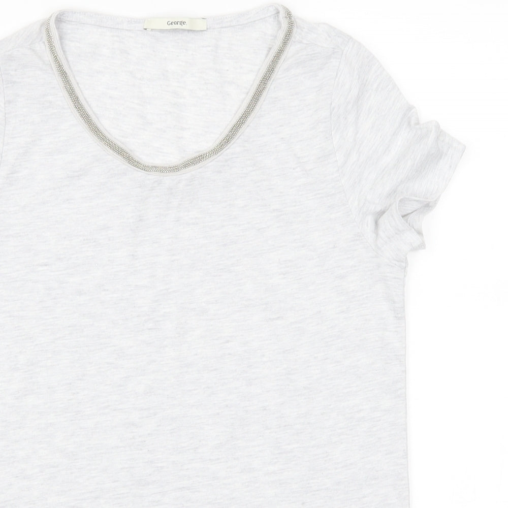 Womens UK Size 8 George Grey Basic T-Shirt