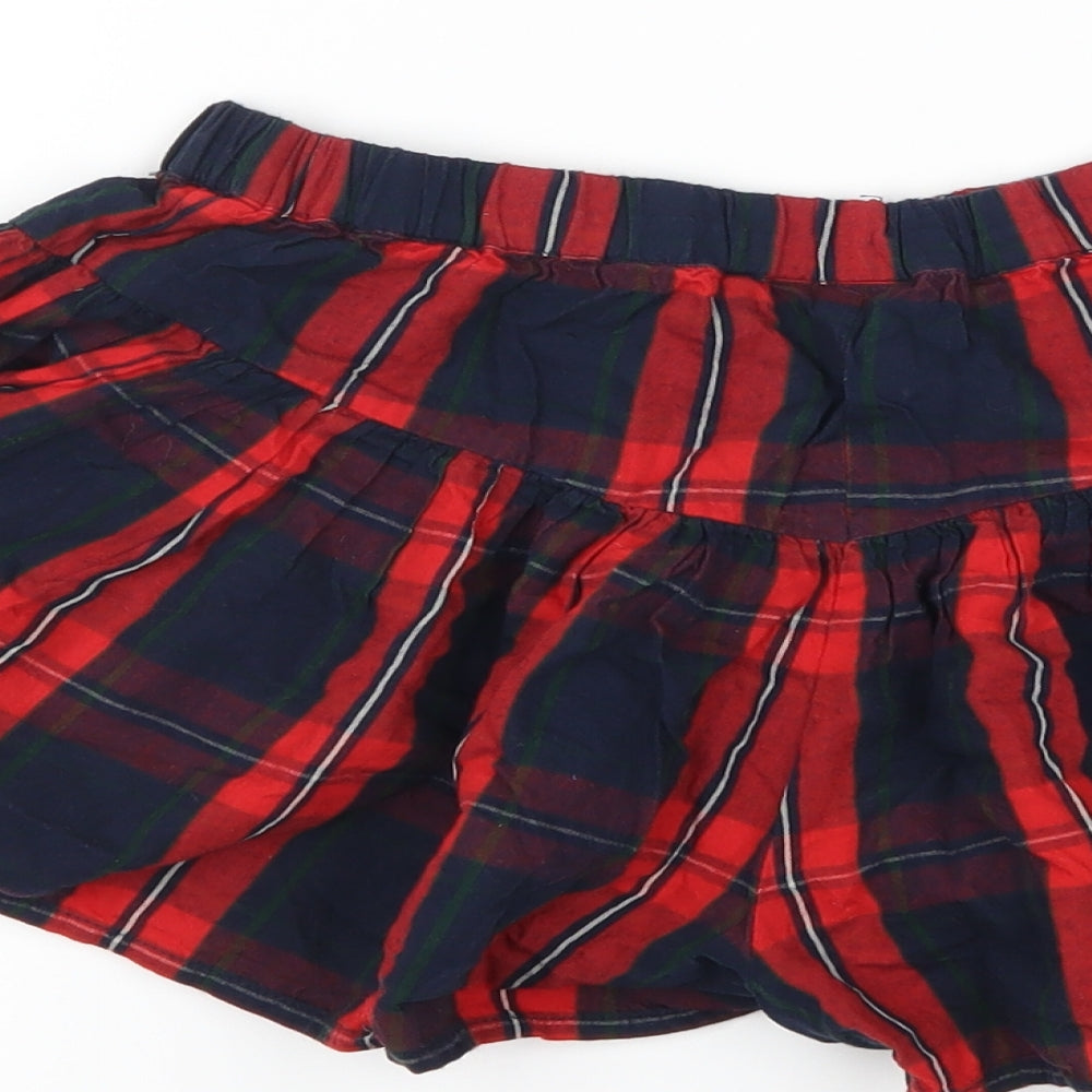 NEXT Girls Red Plaid  Hot Pants Shorts Size 8 Years