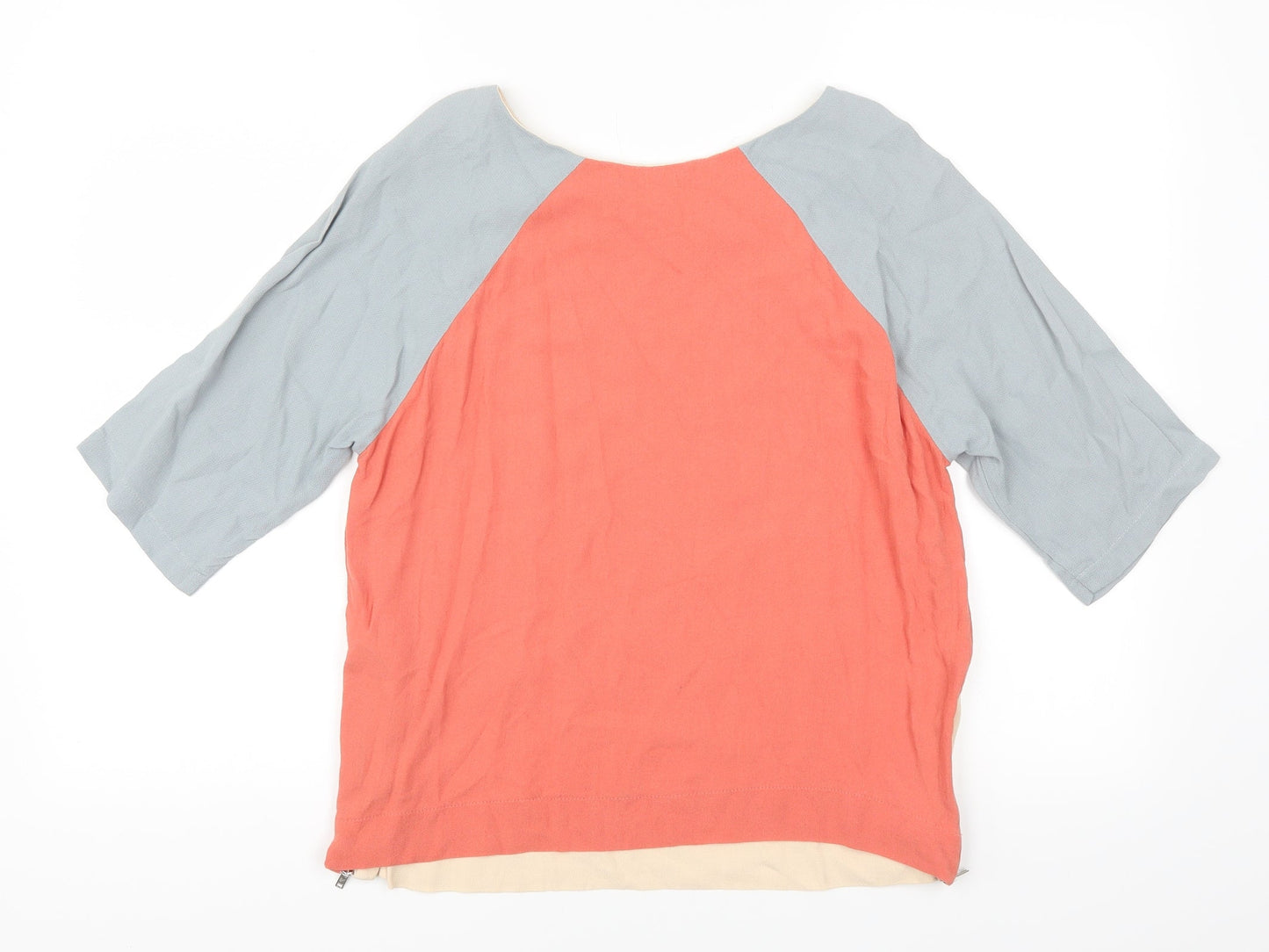 Womens UK Size 6 Topshop Beige Basic T-Shirt