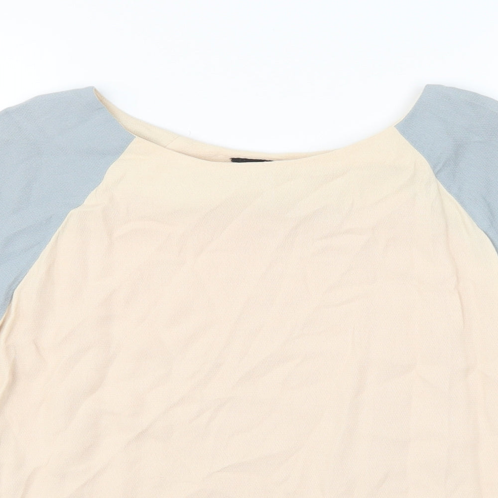 Womens UK Size 6 Topshop Beige Basic T-Shirt