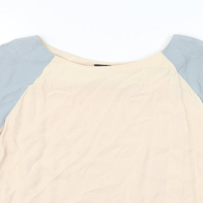 Womens UK Size 6 Topshop Beige Basic T-Shirt