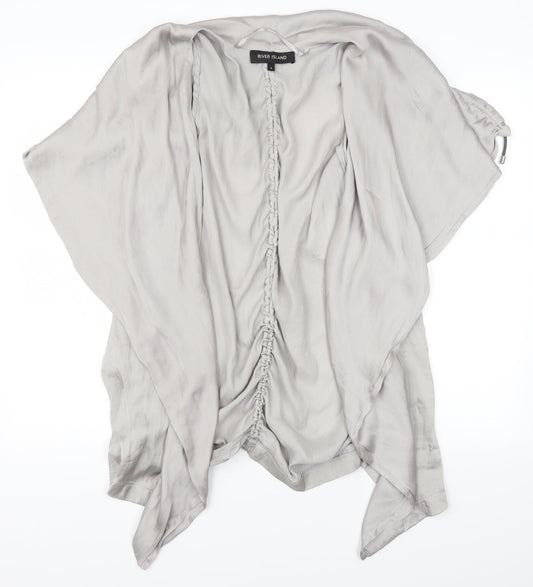 Womens UK Size 6 River Island Grey Basic Blouse