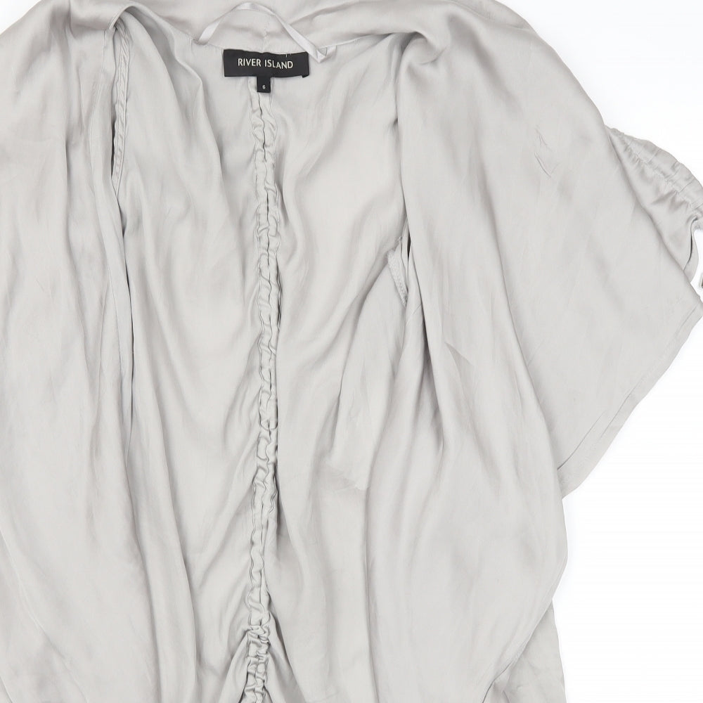 Womens UK Size 6 River Island Grey Basic Blouse