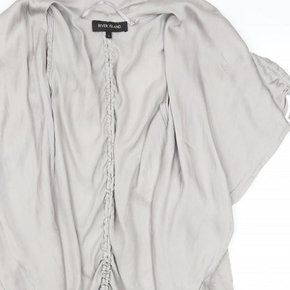 Womens UK Size 6 River Island Grey Basic Blouse