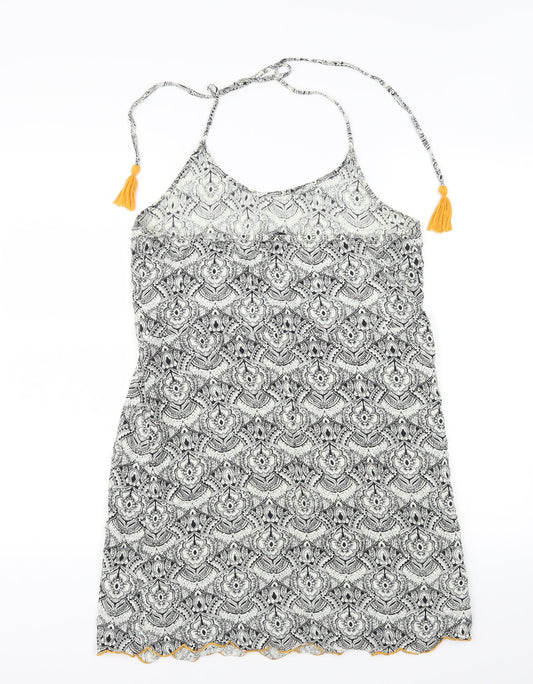 Missguided Womens Black Geometric  A-Line  Size 10