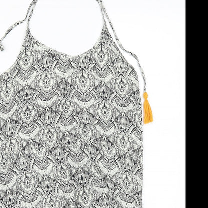 Missguided Womens Black Geometric  A-Line  Size 10