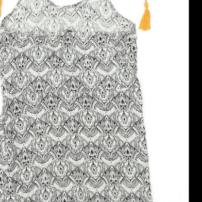 Missguided Womens Black Geometric  A-Line  Size 10