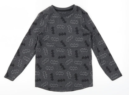 nutme' Boys Grey   Basic T-Shirt Size 7-8 Years  - batman