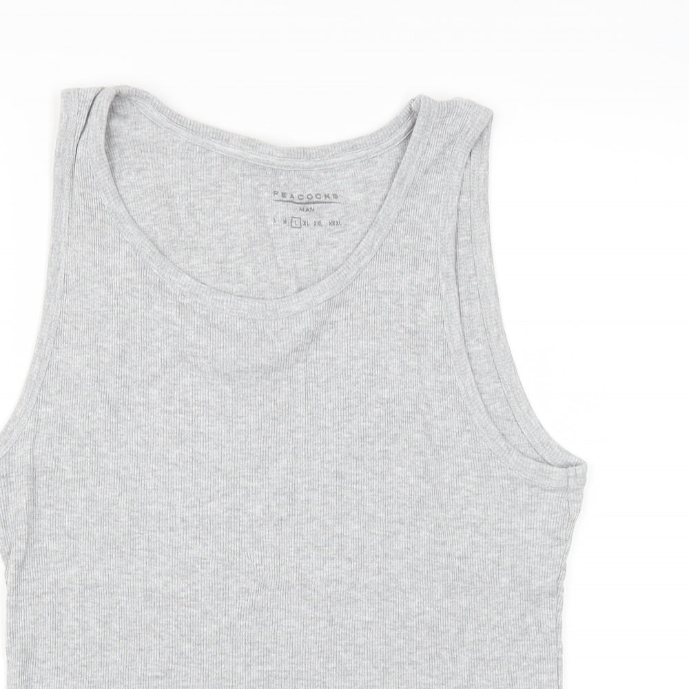 Peacocks Mens Grey    T-Shirt Size L