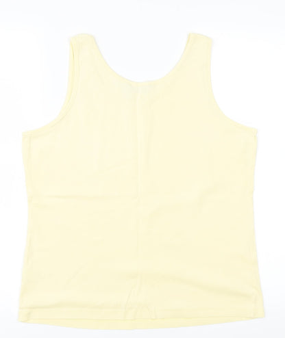 Womens UK Size M Bonmarché Yellow Basic Tank