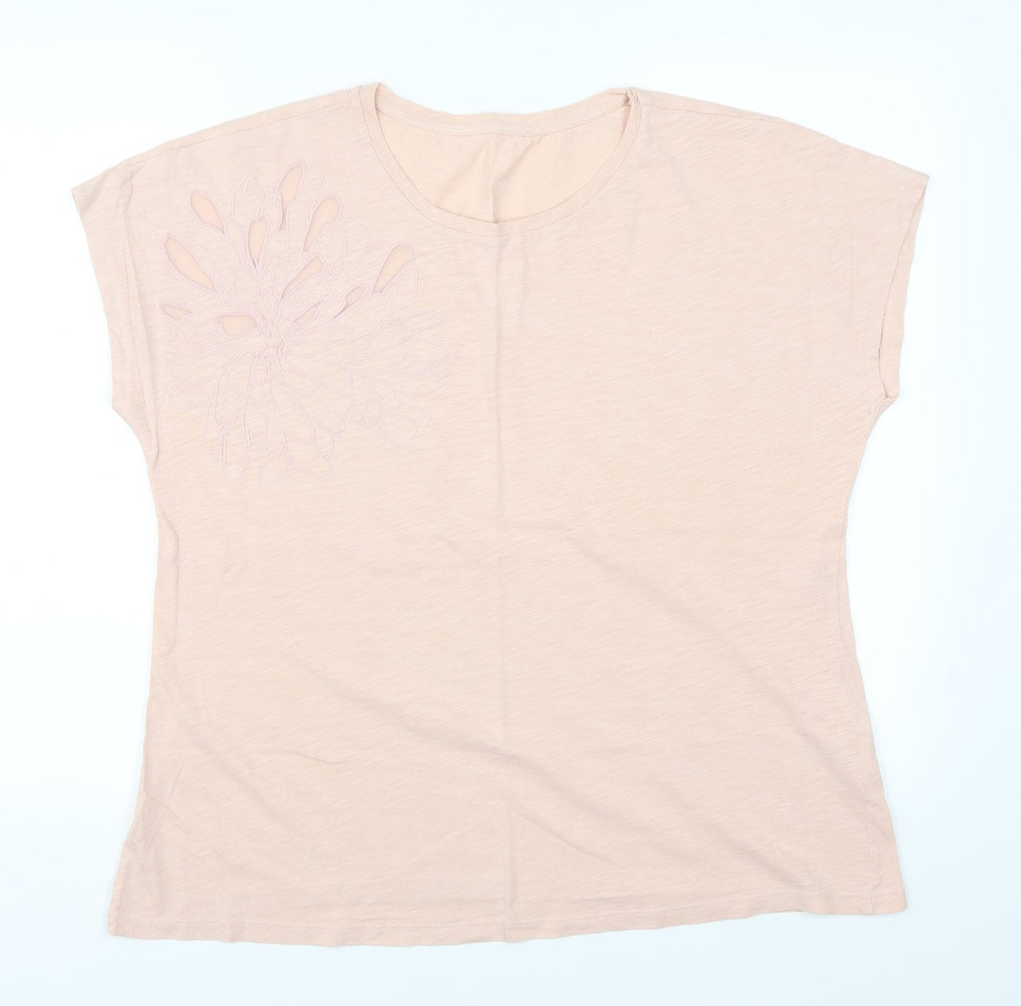 Womens UK Size 14 Debenhams Pink Basic T-Shirt