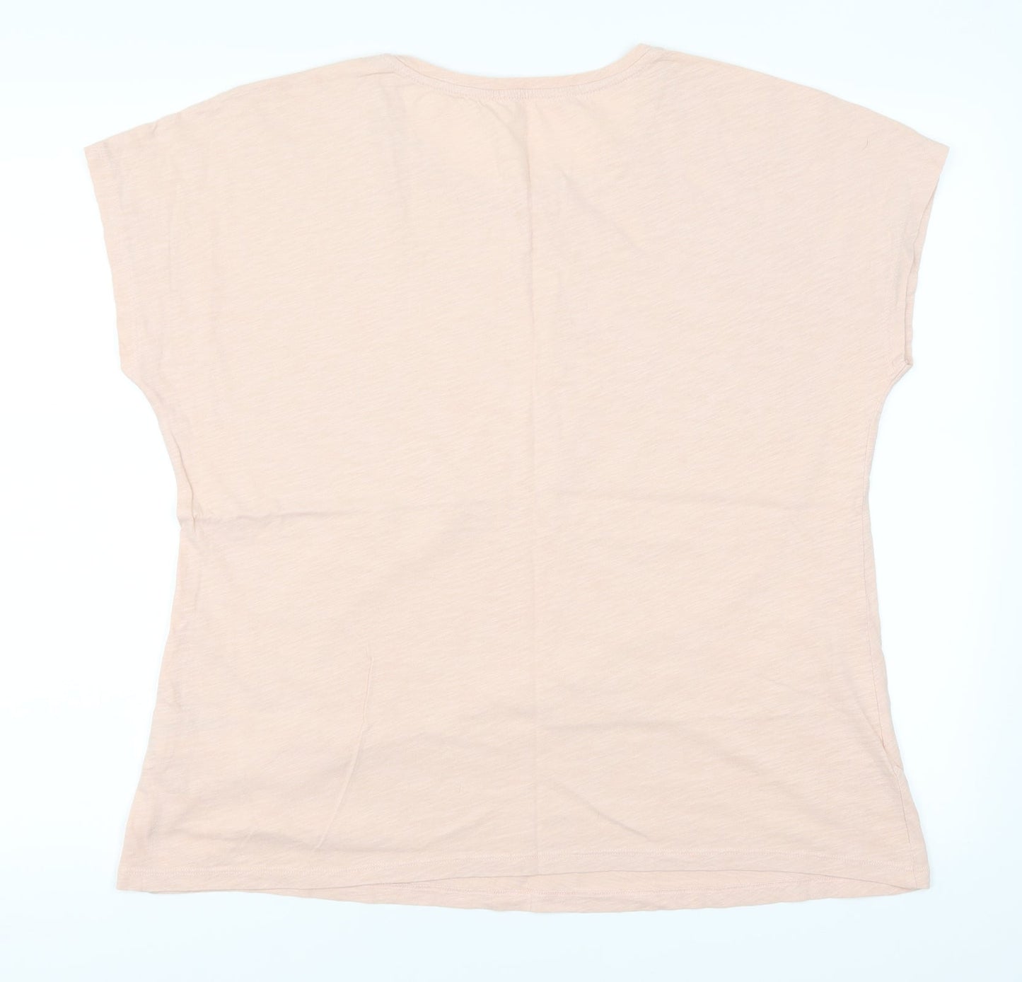 Womens UK Size 14 Debenhams Pink Basic T-Shirt