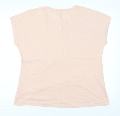 Womens UK Size 14 Debenhams Pink Basic T-Shirt